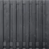 Tuinscherm Zwart Grenen 17 planks 180x180 cm BxH | Geschaafd | Verticaal | Recht