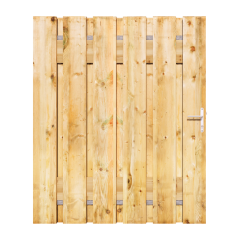 Grenen XL Tuinpoort | Stalen frame met slotkast | 18x195 mm planken